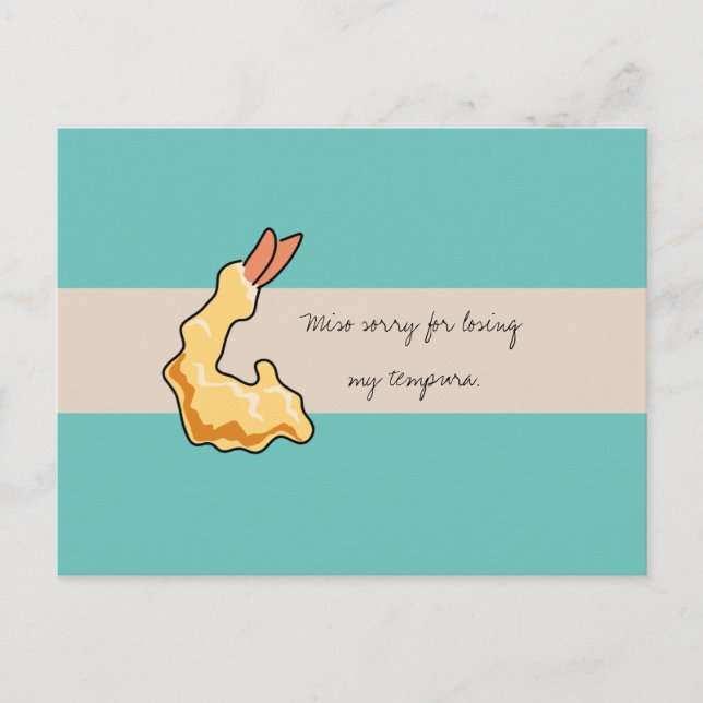 "Miso Desculpe por perder minha tempura" Cartão de (Frente)