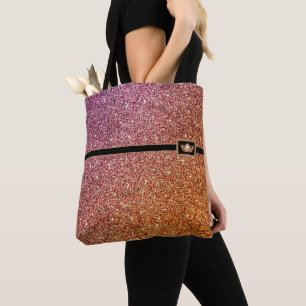 Miss América Crown Pageant Faux Glitter Tote Bag