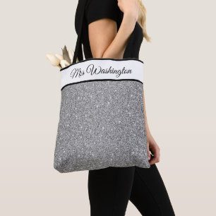 Miss América EUA Pageant Faux Glitter Tote Bag