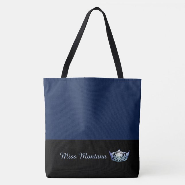 Miss América Frost Blue Crown Tote Bag Grande Mari (Frente)