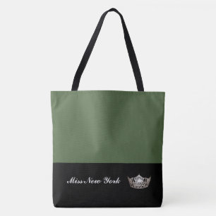 Miss América Silver Crown Tote Bag-Large Cactus