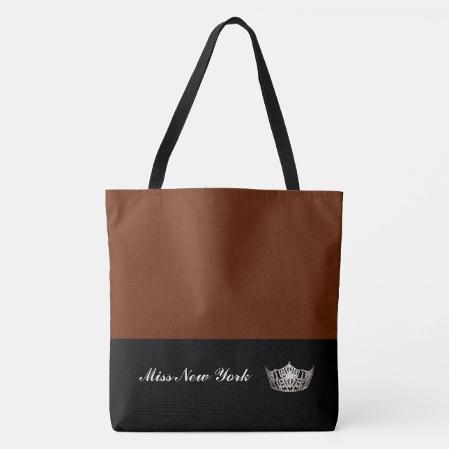 Miss América Silver Crown Tote Bag-Large Cinnamon (Frente)
