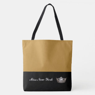 Miss América Silver Crown Tote Bag-Large Gold-N Ro