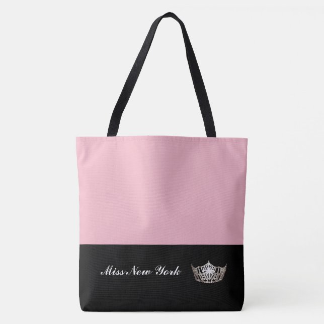 Miss América Silver Crown Tote Bag-Large Pink (Frente)