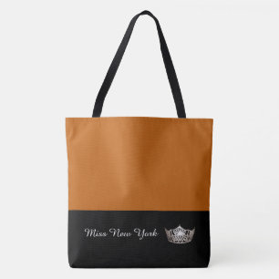Miss América Silver Crown Tote Bag-Large Pumpkin