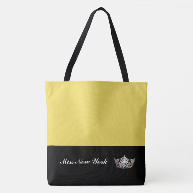Miss América Silver Crown Tote Bag-Large Yellow (Frente)
