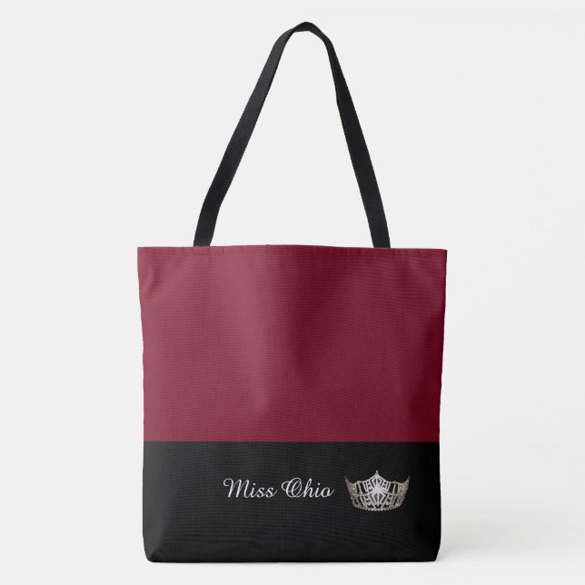 Miss America Silver Crown Tote Bag LRGE Crimson (Frente)