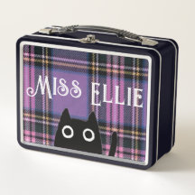 Miss Ellie e Cat Purple Xadrez/Black Lunchbox