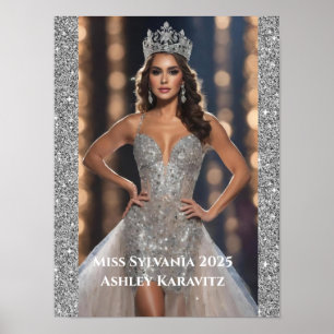 Miss Pageant Glitter Poster de Retrato Pessoal
