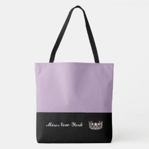 Miss USA Silver Crown Tote Bag-LRGE Lilac
