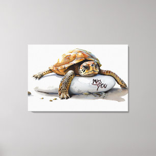 "Miss You" Turtle Canvas