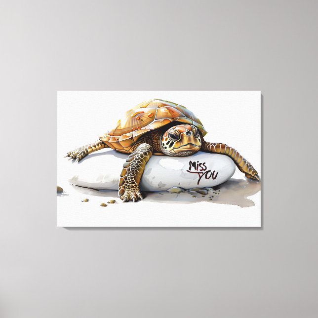 "Miss You" Turtle Canvas (Frente)