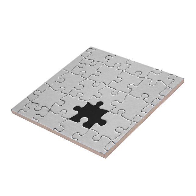 Missing Jigsaw Puzzle Piece White (Lateral)