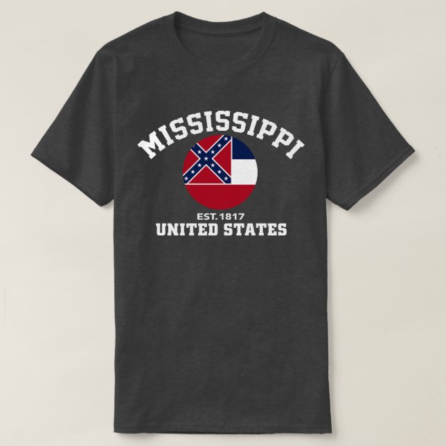 Mississippi EUA Est. 1817 camisa patriótica da (Frente do Design)