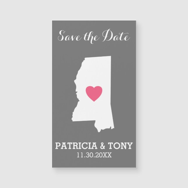 Mississippi Home State Love with Custom Heart (Frente)