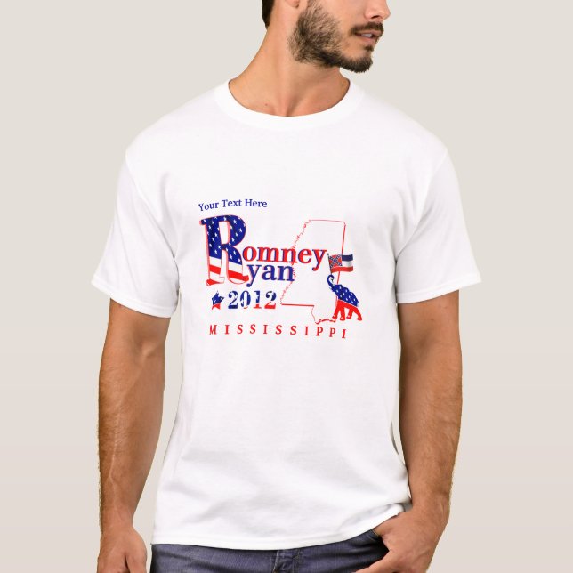 Mississippi Romney e camiseta 2012 de Ryan 2 (Frente)