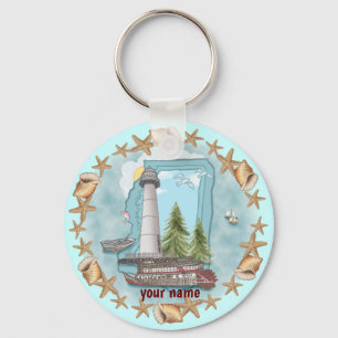 Mississippi Shells Lighthouse chaveiro