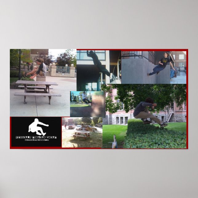 Missoula Parkour Group Collage Poster (Frente)