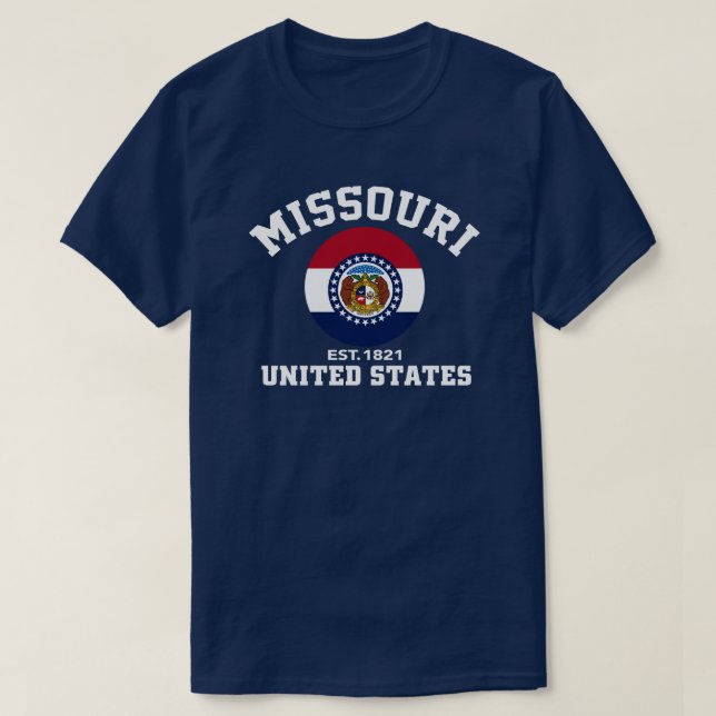 Missouri EUA Est. 1821 camisa patriótica da (Frente do Design)