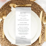 Mist | Wedding Menu Card<br><div class="desc">Chic and elegant black and white wedding menu features eight editable text fields with your names and wedding date on the top, accented by sheer watercolor washes of pale gray. Designed to coordinate with our Mist wedding collection. Use the template fields to add your menu information, and then click "Customize"...</div>
