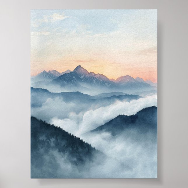 Mister Mountain Sunrise Watercolor Poster (Frente)