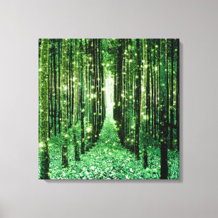 Mistério Verde da Floresta Mágica de Arte canvas