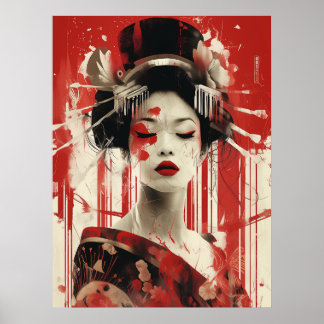 Misteriosa Geisha Wall Art, Poster de Papel