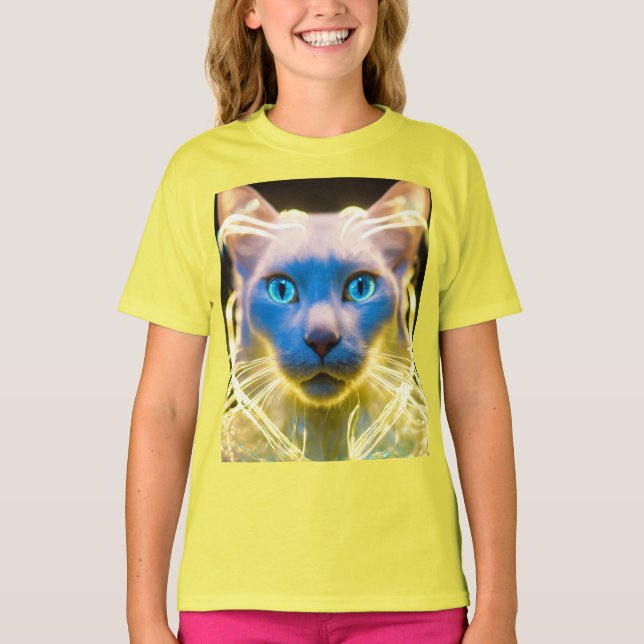 Mística Cat Aura - Crianças Camisetas Básicas (Frente)