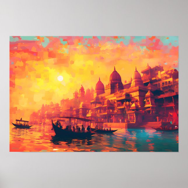 Mística da Poster de Arte de Muro da Varanasi Índi (Frente)