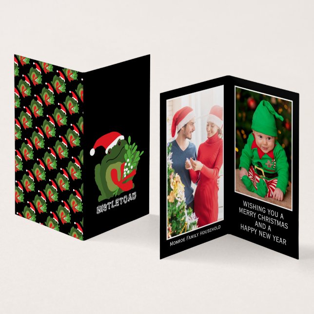 Mistle'toad, Cartão de Natal de Foto da Família (Interior e exterior)