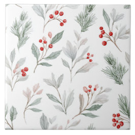 Mistletoe and Holly Berries Pattern
