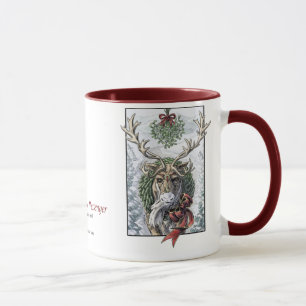 "Mistletoé Messenger" caneca de rena de Natal