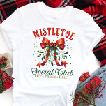 Mistletoe Social Club Coquette Christmas<br><div class="desc">Celebre a temporada de férias no estilo Coquette com esta design de Natal do Mistletoe Social Club inspirada na vintagem. O delicado arco misterioso e a tipografia lúdica trazem um talento festivo e feminino, perfeito para quem ama uma mistura de nostalgia e elegância. Quer você esteja participando de uma reunião...</div>