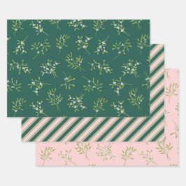 Mistletoe Stripes Green Rosa