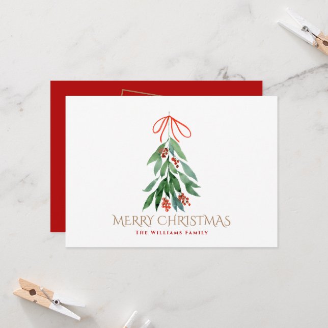 Mistletoy Family Frame Photo Christmas (Frente/Verso In Situ)