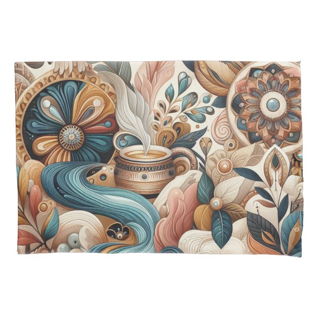 Mistura boêmica de chá, magenta, flores roxas (Frente)