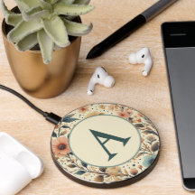 Mistura de Flores Vintage: Inicial Personalizada