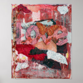 Mistura de Impressão de Arte com Borboleta de Amor