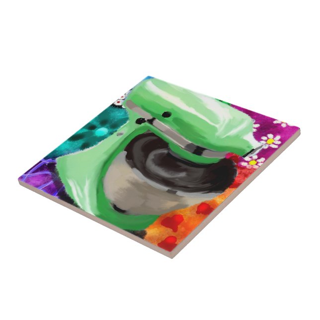 Misturador Funky Abstrato Art Verde Rosa (Lateral)