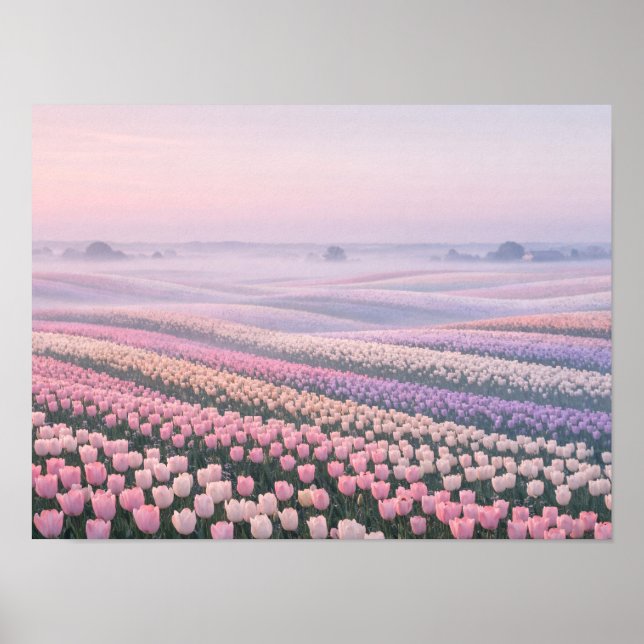 Misty Blue Ocean Horizon Poster - Minimalist Calm (Frente)