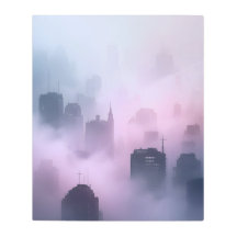 Misty Cityscape.Arte moderna de parede do quarto.