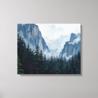 Misty Forest Mountain Canvas | Nature Lan