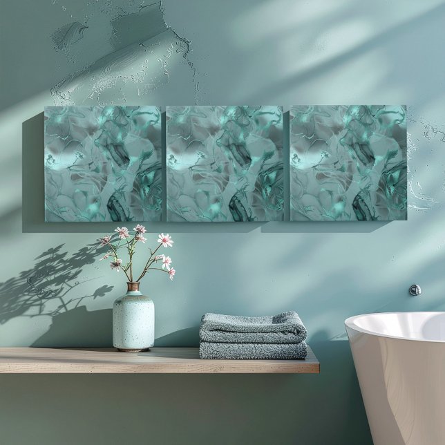 Misty Marble Abstract Pattern Dark Teal ID705a (Criador carregado)