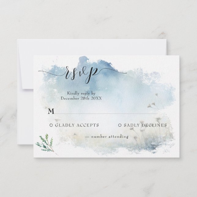 Misty Morning Meadow Wedding RSVP (Frente)