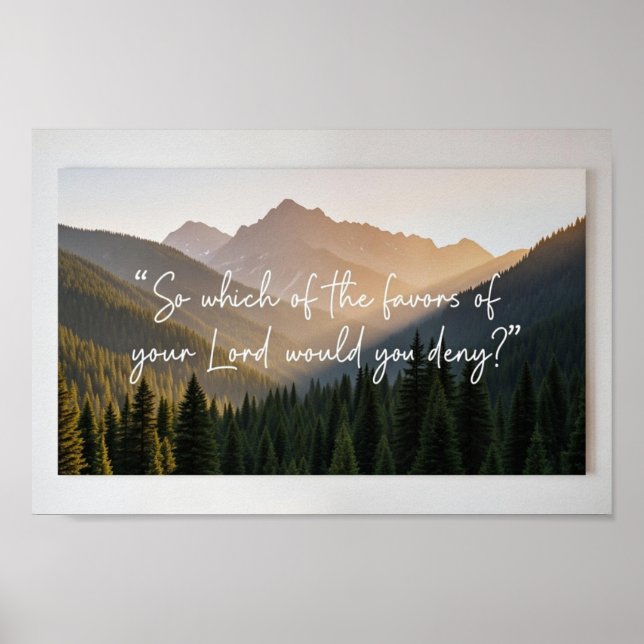 Misty Mountain Islamic Poster | Nature & Faith Wal (Frente)