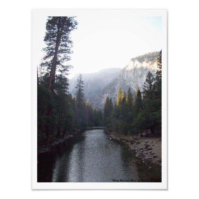 "Misty Mountain River" Yosemite Valley Foto Impres (Frente)