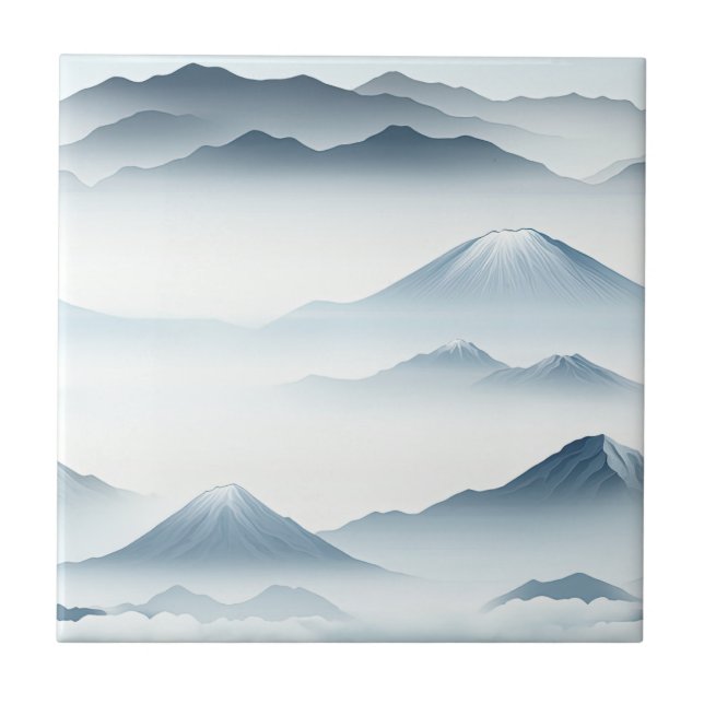 Misty Peaks – Watercolor Mountain Landscape (4) (Frente)