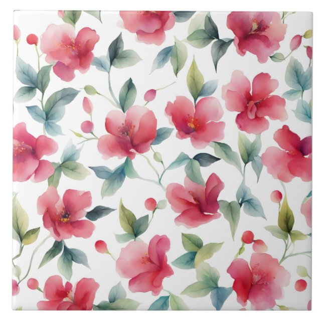 Misty Red Floral Pattern (Frente)