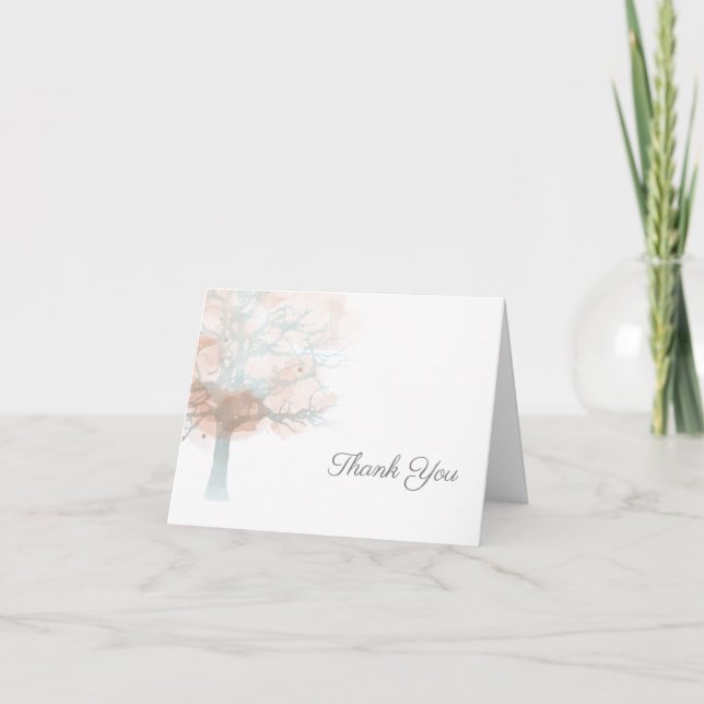 Misty tree cartões de agradecimentos (Frente)