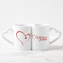 Mitenes para o grupo da caneca de café dos amantes